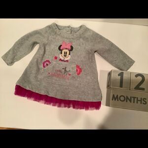 Disney money mouse long sleeve ruffle dress girls
